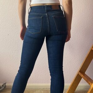 Madewell dark wash 10” high rise skinny jeans